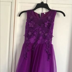 Beautiful purple embroidered flower dress